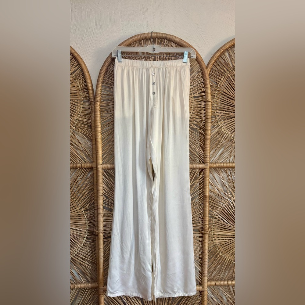 DONNI. Cream Wide Leg Pants